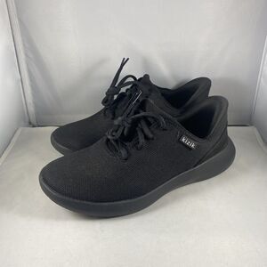 Kizik Sneakers Women's 7.5 Wide Black Madrid Eco Knit Stretch Lace Comfort Shoe